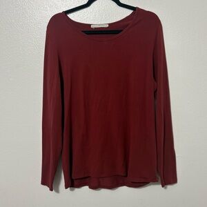 Peruvian Connection Size XL Burgundy Red Pima Cotton Long Sleeve Shirt Basic